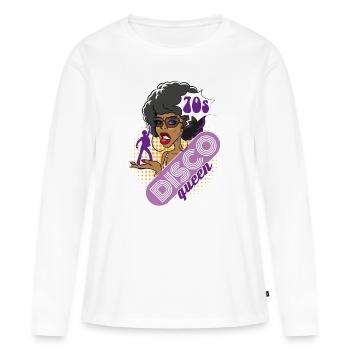 Disco Queen 70s 70s - Women's Premium Organic Long Sleeve Shirt - white - Front - Julia (174cm)