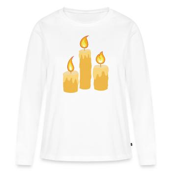 candle - Women's Premium Organic Long Sleeve Shirt - white - Front - Julia (174cm)
