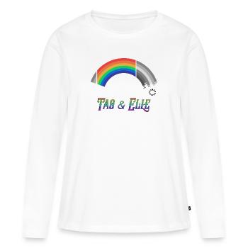 Heartstopper Rainbow Tao et Elle LBGTQIA+ - T-shirt manches longues Premium bio Femme - blanc - Devant - Julia (174cm)