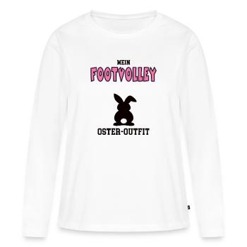 Footvolley Oster Outfit Ostergeschenk Footvolleyer - Frauen Premium Bio Langarmshirt - Weiß - Vorne - Julia (174cm)