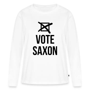 Vote Saxon - T-shirt manches longues Premium bio Femme - blanc - Devant - Julia (174cm)