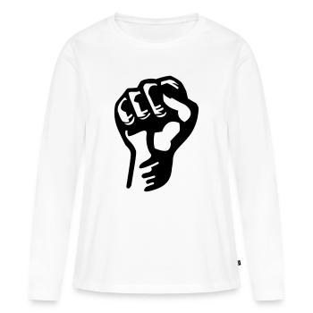 Faust - Frauen Premium Bio Langarmshirt - Weiß - Vorne - Julia (174cm)