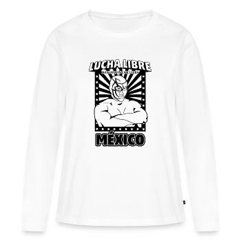 Lutte Mexique Noir - T-shirt manches longues Premium bio Femme - blanc - Devant - Julia (174cm)