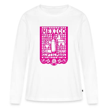 Confettis - T-shirt manches longues Premium bio Femme - blanc - Devant - Julia (174cm)