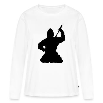 Ninja Espion ou assassin japonais - T-shirt manches longues Premium bio Femme - blanc - Devant - Julia (174cm)