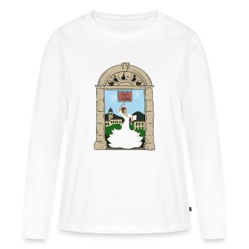 Calle del Laurel - T-shirt manches longues Premium bio Femme - blanc - Devant - Julia (174cm)