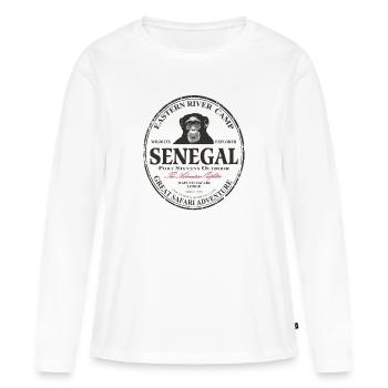 Senegal - Chimpanzees - Women's Premium Organic Long Sleeve Shirt - white - Front - Julia (174cm)