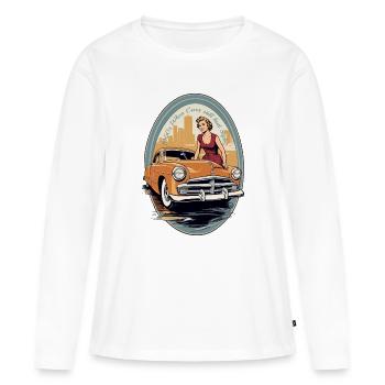 Classic Cars 1950 - Women's Premium Organic Long Sleeve Shirt - white - Front - Julia (174cm)