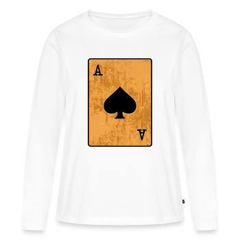 Poker Casino Jeu de cartes Jeux d’argent - T-shirt manches longues Premium bio Femme - blanc - Devant - Julia (174cm)