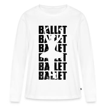 Ballet - T-shirt manches longues Premium bio Femme - blanc - Devant - Julia (174cm)