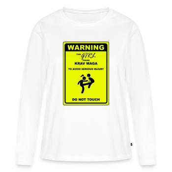 Warnung! Dieses Mädchen macht Krav Maga - Frauen Premium Bio Langarmshirt - Weiß - Vorne - Julia (174cm)