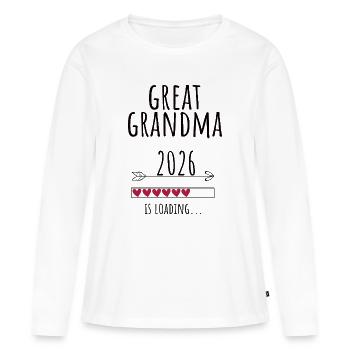 Great Grandma to be 2026 Geschenk Schwangerschaft - Frauen Premium Bio Langarmshirt - Weiß - Vorne - Julia (174cm)