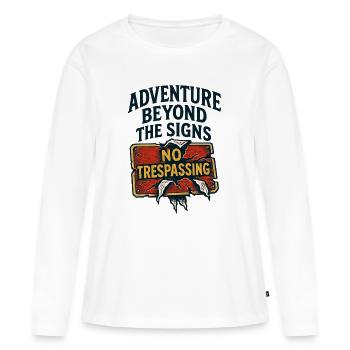 Urbex - Exploration Urbaine - Explorateur Urbain - T-shirt manches longues Premium bio Femme - blanc - Devant - Julia (174cm)