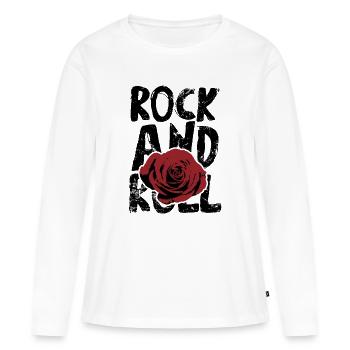 Rock and roll - T-shirt manches longues Premium bio Femme - blanc - Devant - Julia (174cm)