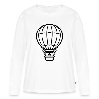 ballon - T-shirt manches longues Premium bio Femme - blanc - Devant - Julia (174cm)