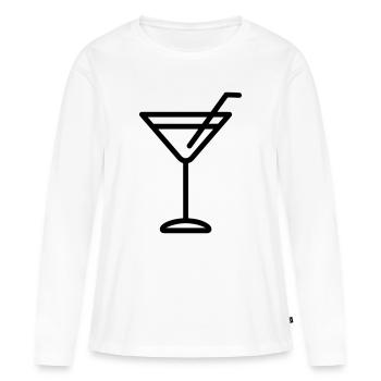 cocktail - T-shirt manches longues Premium bio Femme - blanc - Devant - Julia (174cm)