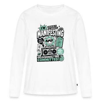 Je manifeste une motivation engagée - T-shirt manches longues Premium bio Femme - blanc - Devant - Julia (174cm)