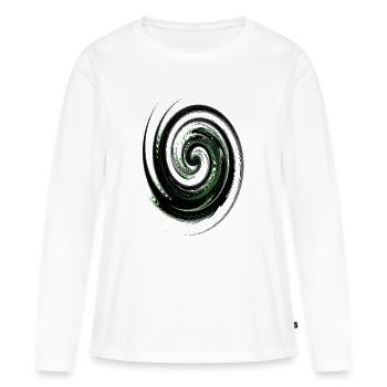 Art néon tourbillonnant en spirale verte - T-shirt manches longues Premium bio Femme - blanc - Devant - Julia (174cm)