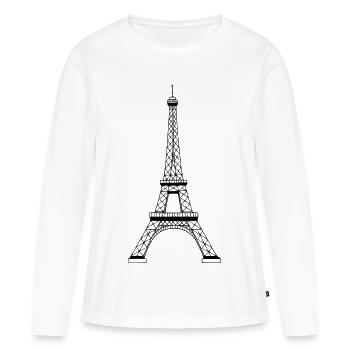 Eiffelturm - Frauen Premium Bio Langarmshirt - Weiß - Vorne - Julia (174cm)
