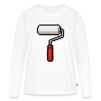 Conception artistique des rouleaux à peinture - T-shirt manches longues Premium bio Femme - blanc - Devant - Julia (174cm)
