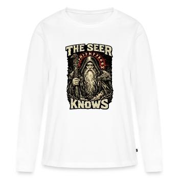 The Seer Knows - Women's Premium Organic Long Sleeve Shirt - white - Front - Julia (174cm)