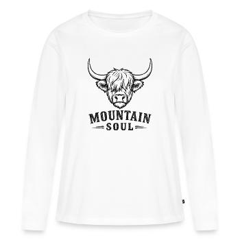 Bergstier Seele - Frauen Premium Bio Langarmshirt - Weiß - Vorne - Julia (174cm)