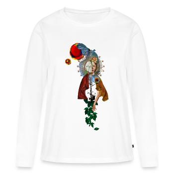 Collage d’anatomie de la Renaissance surréaliste - T-shirt manches longues Premium bio Femme - blanc - Devant - Julia (174cm)