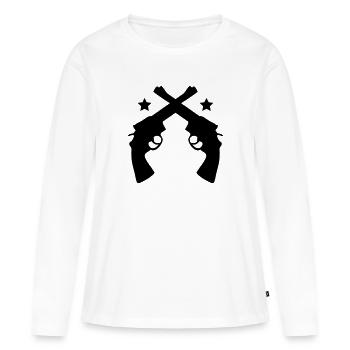 Crossed Pistols - Women's Premium Organic Long Sleeve Shirt - white - Front - Julia (174cm)