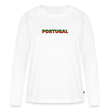 PORTUGAL. SAMER BRASIL - Frauen Premium Bio Langarmshirt - Weiß - Vorne - Julia (174cm)