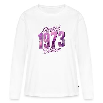 1973 Born birthday woman - Women's Premium Organic Long Sleeve Shirt - white - Front - Julia (174cm)