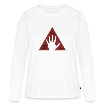Don’t my touch my TRALALA ! - T-shirt manches longues Premium bio Femme - blanc - Devant - Julia (174cm)