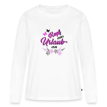 Kopf aus - Frauen Premium Bio Langarmshirt - Weiß - Vorne - Julia (174cm)