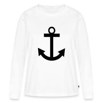 Anchor - T-shirt manches longues Premium bio Femme - blanc - Devant - Julia (174cm)