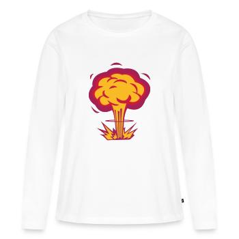 Atompilz_3c - Frauen Premium Bio Langarmshirt - Weiß - Vorne - Julia (174cm)