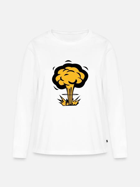 Atompilz - Frauen Premium Bio Langarmshirt - Weiß
