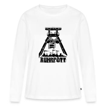 Dirty Ruhrpott Shirt - Frauen Premium Bio Langarmshirt - Weiß - Vorne - Julia (174cm)