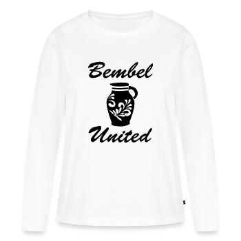 Bembel United Hessen - Frauen Premium Bio Langarmshirt - Weiß - Vorne - Julia (174cm)