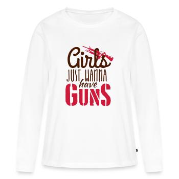 girls just wanna have guns - Frauen Premium Bio Langarmshirt - Weiß - Vorne - Julia (174cm)