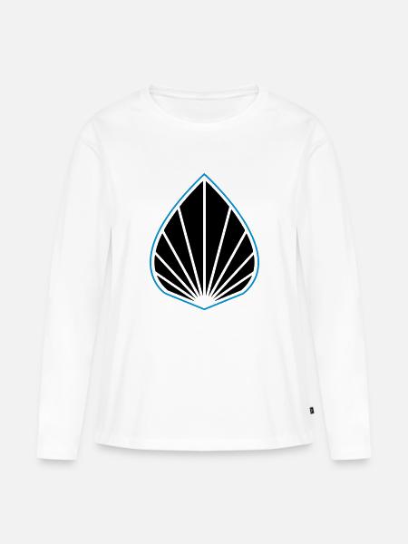Augmented-Logo-Blau - Frauen Premium Bio Langarmshirt - Weiß