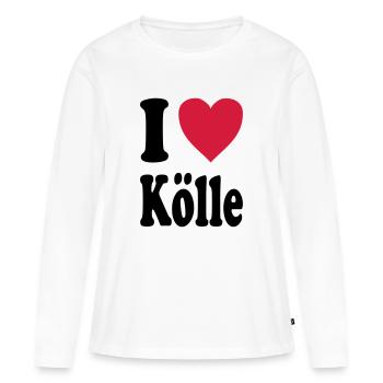 J'adore Koelle (Köln / Cologne) - T-shirt manches longues Premium bio Femme - blanc - Devant - Julia (174cm)