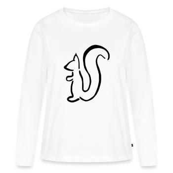 Eichhörnchen - Frauen Premium Bio Langarmshirt - Weiß - Vorne - Julia (174cm)