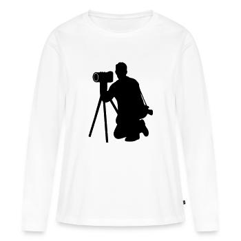 fotograf - Frauen Premium Bio Langarmshirt - Weiß - Vorne - Julia (174cm)