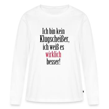 petit malin - T-shirt manches longues Premium bio Femme - blanc - Devant - Julia (174cm)