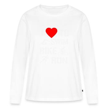 Triathlon - T-shirt manches longues Premium bio Femme - blanc - Devant - Julia (174cm)