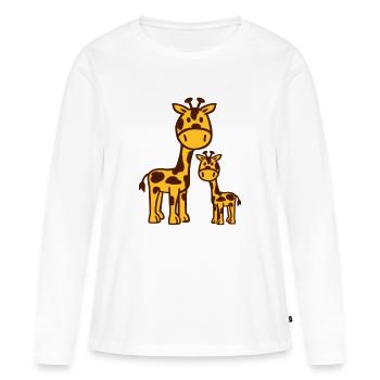 Giraffe - Frauen Premium Bio Langarmshirt - Weiß - Vorne - Julia (174cm)
