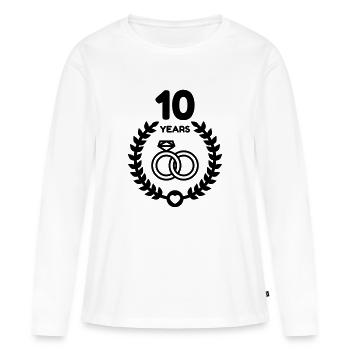 10 - Birthday Wedding - Marriage - Love - Wife - Frauen Premium Bio Langarmshirt - Weiß - Vorne - Julia (174cm)