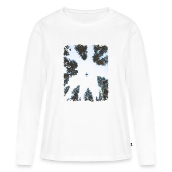 Plane - Women's Premium Organic Long Sleeve Shirt - white - Front - Julia (174cm)