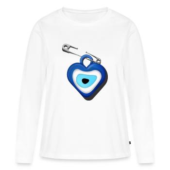 Nazar - T-shirt manches longues Premium bio Femme - blanc - Devant - Julia (174cm)