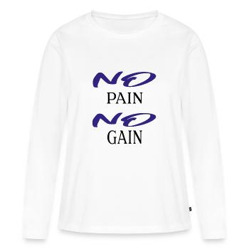 no pain no gain - T-shirt manches longues Premium bio Femme - blanc - Devant - Julia (174cm)
