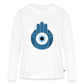 Nazar - T-shirt manches longues Premium bio Femme - blanc - Devant - Julia (174cm)